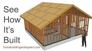Small 625 S.F. House With Vaulted Ceiling - Walls And Scissor Roof Truss Framing Tutorial