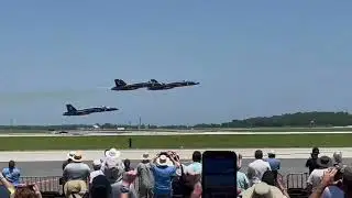 US Navy Blue Angels Air Show Over The Dover Air Force Base In Delaware.