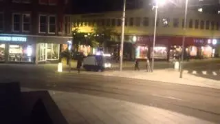 Street cleaner at work in the night