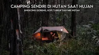Solo Camping Hujan Deras Goreng Singkong Di Hutan Pinus Tenda Hammock Gantung Night Cat Part2