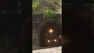 Ohio South Central Railroad exiting an old wooden tunnel. #trains #shortlines #tunnel