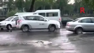 Крокодил на улице в Тбилиси после наводнения