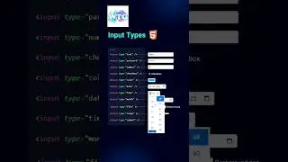 Type of Input tags in HTML5 | 