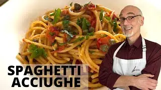 SPAGHETTI FILETTI di ACCIUGHE POMODORINI E CAPPERI - Pronti in 10 minuti [ITA]