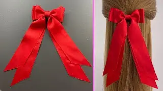 🎀 Hair Bow Tutorial | How to Make Long Tail Bows with Ribbon | Bow Hair Clip Making | Laço de cabelo
