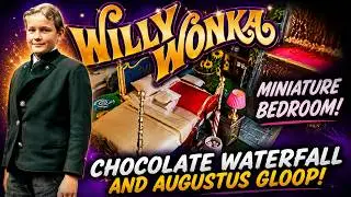 WONKA inspired Miniature CANDY Bedroom! Make Chocolate Waterfalls & Strawberry Fugde!