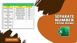 How to Separate Numbers From Names with one click in Microsoft Excel