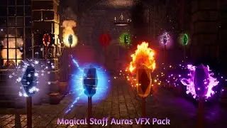 Unreal Engine Marketplace Magical Staff Auras VFX Asset Pack / VRhinoFX