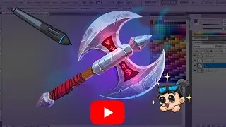 Axe Game  Art illustration Photoshop