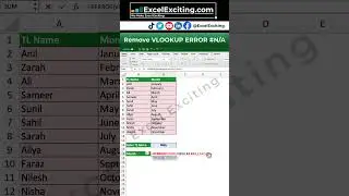 Remove VLOOKUP ERROR #N/A - #Shorts 0009