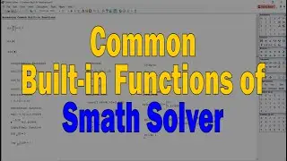 Common Built-in Function in Smath Solver
