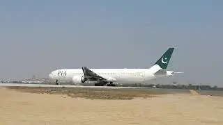 PIA big Giant  Boeing 777 ready to take off Meanwhile Airblue Airbus A 320 landing || Takeoff
