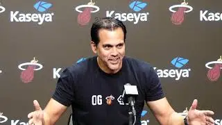 Erik Spoelstra Talks Udonis Haslem Night, Dinner w/ Miami Heat Lifers, Defending Dejounte Murray