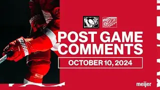 Dylan Larkin, Alex DeBrincat, Derek Lalonde Post Game Comments | Oct. 10, 2024 vs PIT