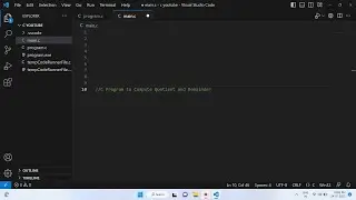 C Program to Compute Quotient and Remainder Visual Studio Code (VS Code)