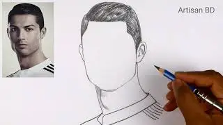 Pencil Sketch of Cristiano Ronaldo Face Easy Drawing @cristiano
