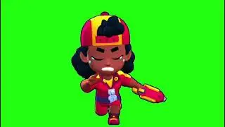 MEG RUNNING ANIMATION IN LOSING POSE GREEN SCREEN BRAWL STARS