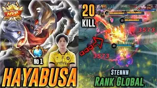 20 Kills‼️Build Hayabusa Tersakit 2023 Mobile Legends - Top Global Hayabusa By Stennn - ML