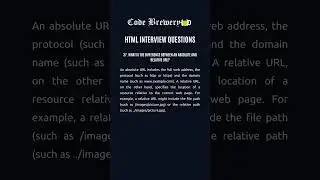 37. What is the difference between an absolute and relative URL?