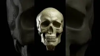 Sculpting a life size skull in clay