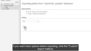 Exporting Databases and Tables with phpMyAdmin