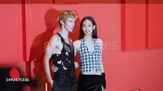 Troye Sivan with Jennie Kim on The Idol Premiere Afterparty Red Carpet