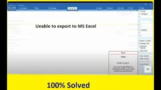 Unable to export tally data to MS Excel