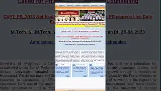 University of Hyderabad Counselling 2023 | Last date Extended | #cuetcutoff #cuetcounselling2023