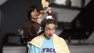 Letting my friends style my hair…