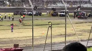 Tim Farrell Rollover Sprintcars Easter Trail Night 3 Premier Speedway