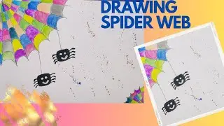 rainbow spider web drawing for kids| fun with colours| art for kids by Ipsita|drawing and colouring