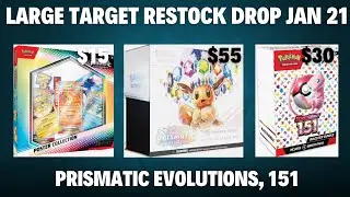 LARGE PRISMATIC ONLINE RESTOCK AT TARGET - ETBS, POSTER COLLECTIONS BOUGHT AT MSRP - $30 151 BUNDLES