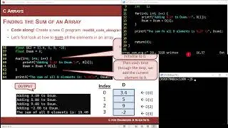 8.1(d) - Find the Sum and Average of Elements in an Array in C