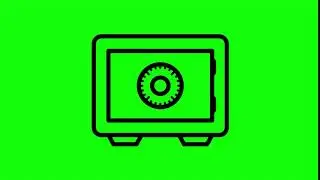 Animated Safe Icon on Green Screen With Pop-up Sound