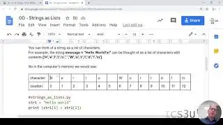 ICS3U Strings as Lists