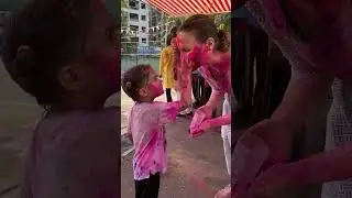 Holi hai! Annika’s first Holi party #shorts