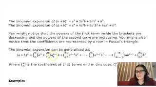 3.4 Combinations and the binomial expansion