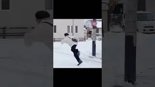 Jimin playing and sliding in the snow. Teaser of "Are You Sure" travel vlog by Jimin and Jungkook
