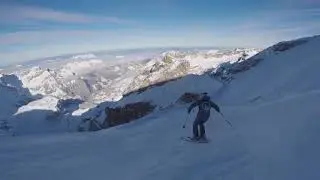 Skiing in Engelberg Titlis Glacier Ice Flyer Run