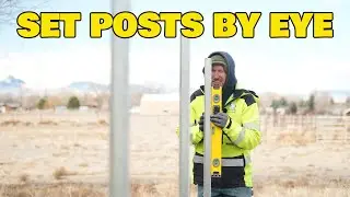Setting Steel Fence Posts In Concrete BY EYE (No String!)