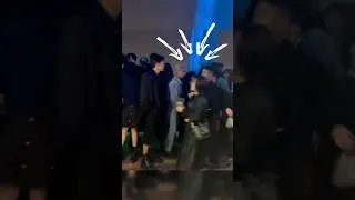 Felix and Hwasa standing next to each other at Louis Vuitton show in Seoul 2023