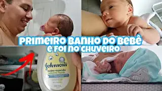 Primeiro banho do Bebê e foi no chuveiro | Vacina bcg + Conhecendo o vovô e a prima