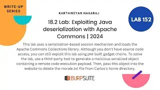 18.2 Lab: Exploiting Java deserialization with Apache Commons - Karthikeyan Nagaraj | 2024