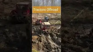 Эвакуация застравшего трактора дт 75 после жёсткого оффроуда