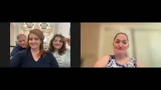 Tiffany in conversation with her sister and family