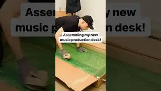 From chaos to creativity! Witness the birth of my dream music studio desk. 🎶🔨 