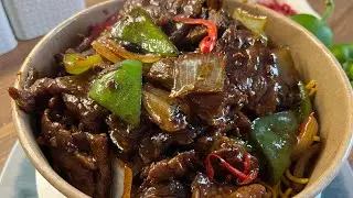 Cantonese style Beef,Green Bell Pepper in Black Bean Sauce