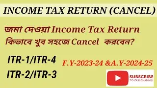 All Information About Cancel of  Income Tax Return (F.Y-2023-24 &  A.Y-2024-25)
