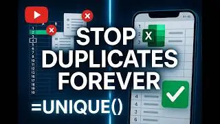 How to Remove Duplicates Automatically in Excel (UNIQUE + Data Validation)