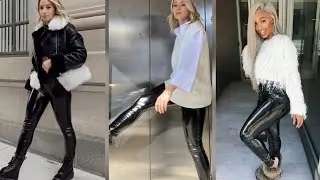 Crazy Latex Leggings Outfit Street Style Fashion 2022 | Latex Leggings